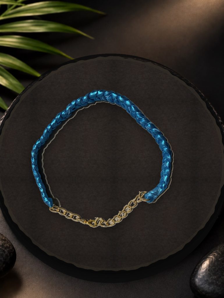Turquesa & Gold, choker artesanal sencillo azul turquesa con cierre de tono dorado